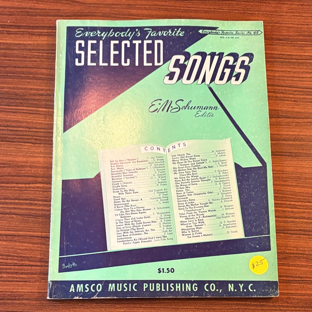 Selected Songs Vintage Sheet Music - Green & Navy